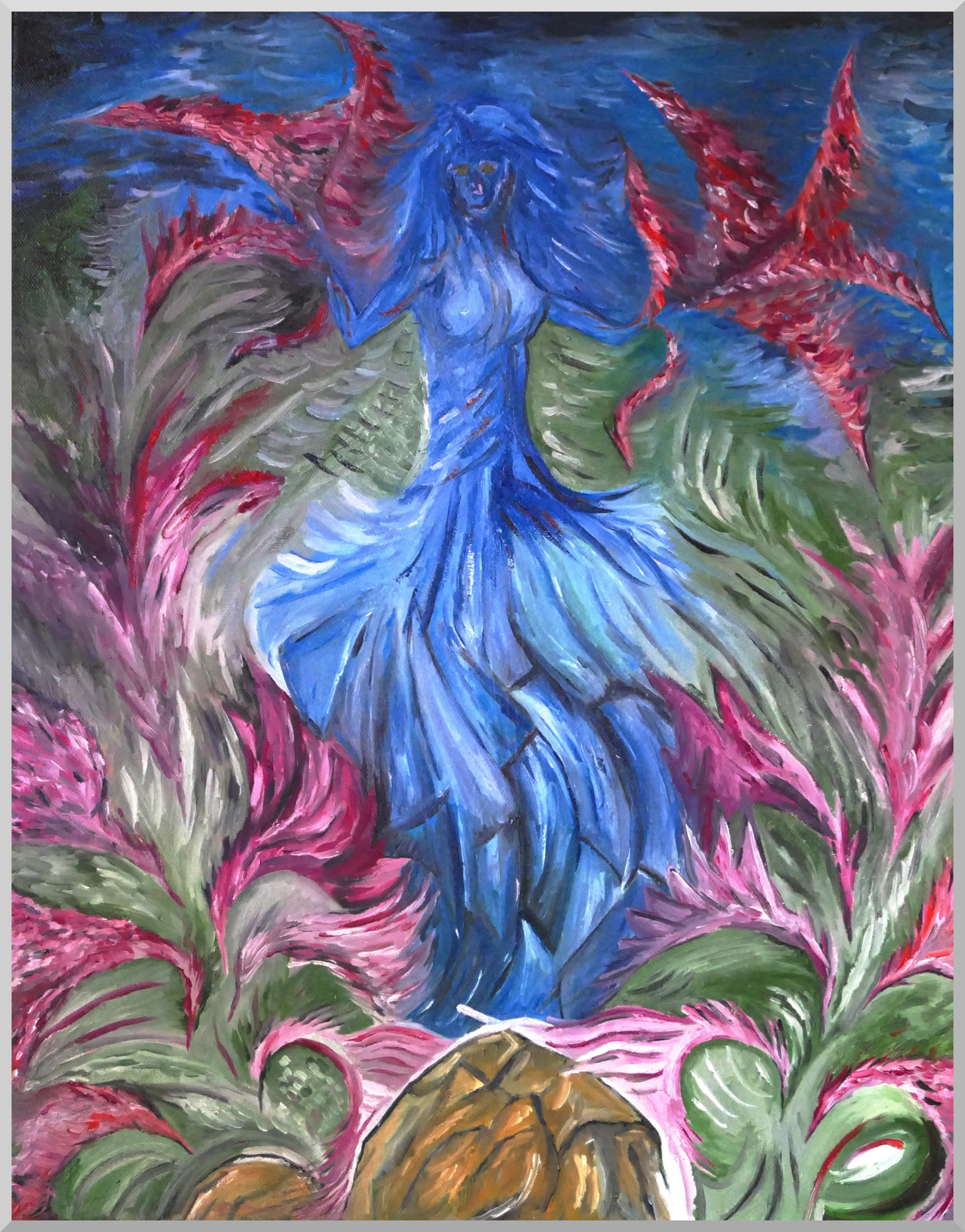 Himmelsfrau mit Öl gemalt auf Leinwand