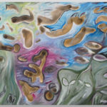 Gebeine mit Öl und Rauch gemalt auf Leinwand