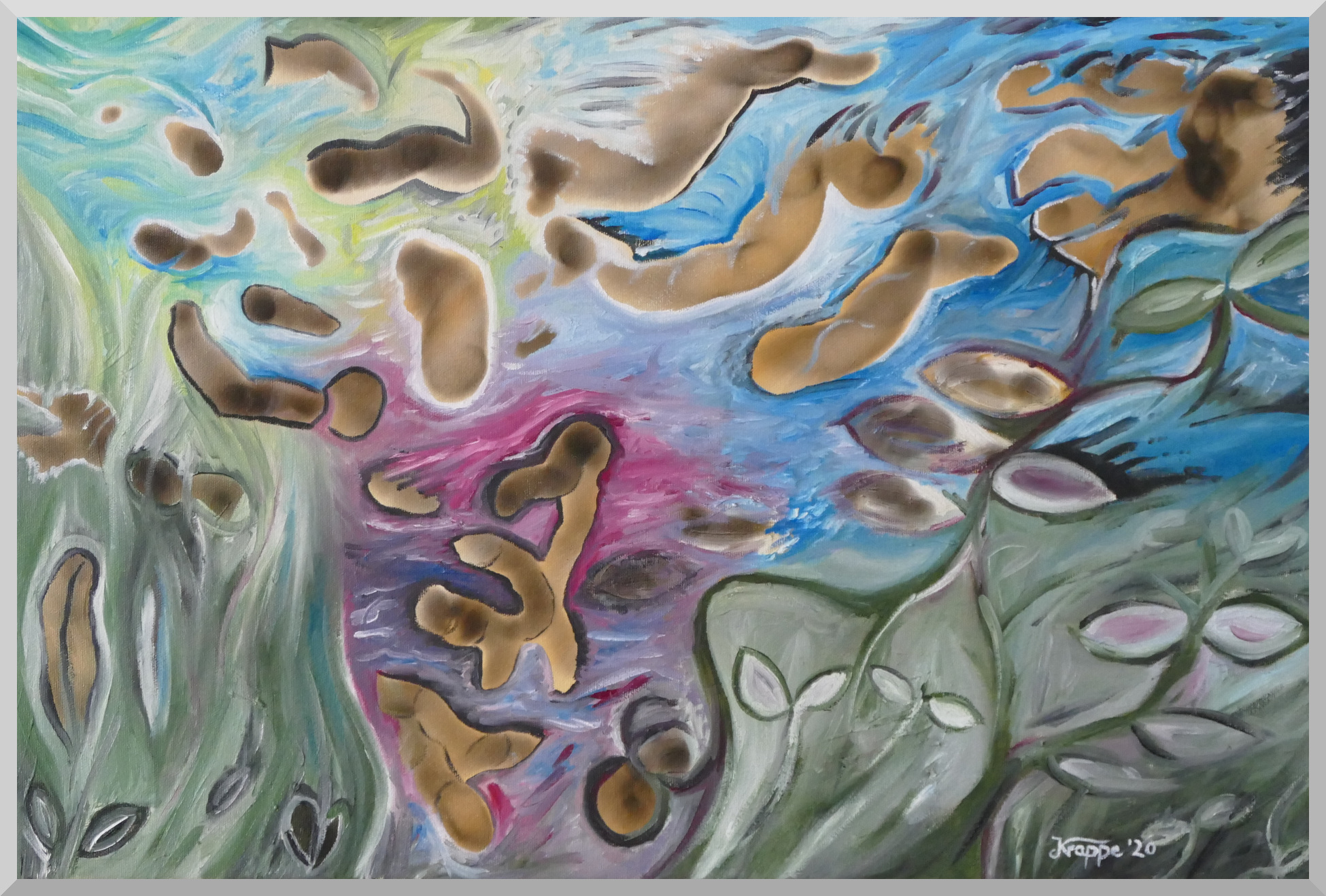 Gebeine mit Öl und Rauch gemalt auf Leinwand